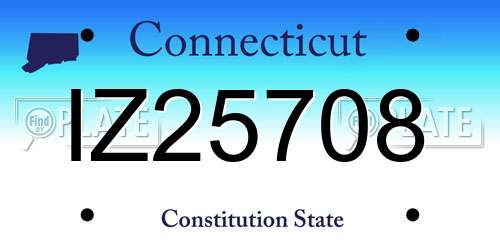 IZ25708 Connecticut License Plate