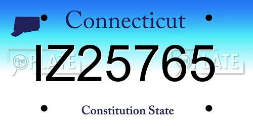 IZ25765 Connecticut License Plate