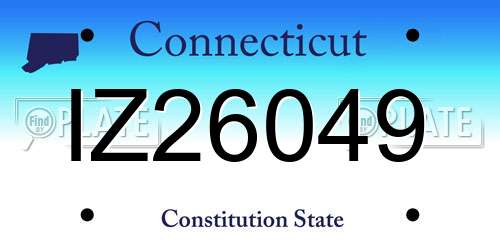 IZ26049 Connecticut License Plate