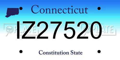 IZ27520 Connecticut License Plate