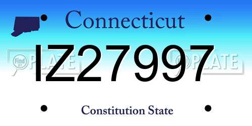 IZ27997 Connecticut License Plate