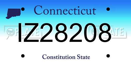 IZ28208 Connecticut License Plate
