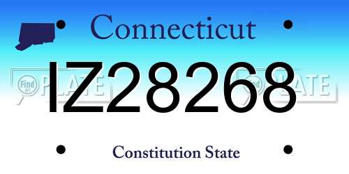 IZ28268 Connecticut License Plate