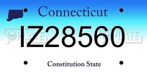 IZ28560 Connecticut License Plate