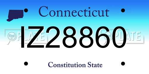 IZ28860 Connecticut License Plate
