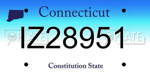 IZ28951 Connecticut License Plate