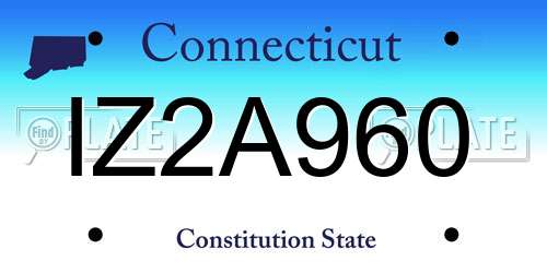 IZ2A960 Connecticut License Plate