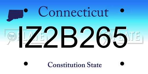 IZ2B265 Connecticut License Plate