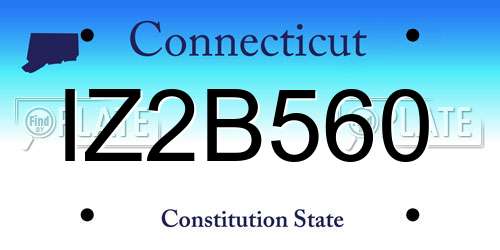 IZ2B560 Connecticut License Plate