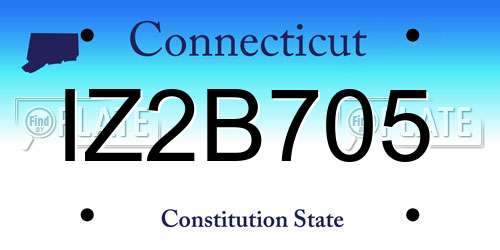 IZ2B705 Connecticut License Plate