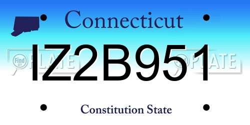 IZ2B951 Connecticut License Plate