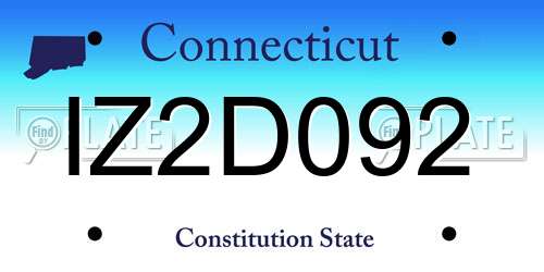 IZ2D092 Connecticut License Plate