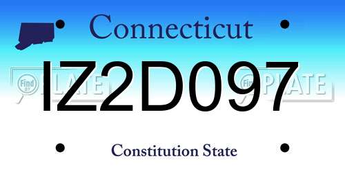 IZ2D097 Connecticut License Plate