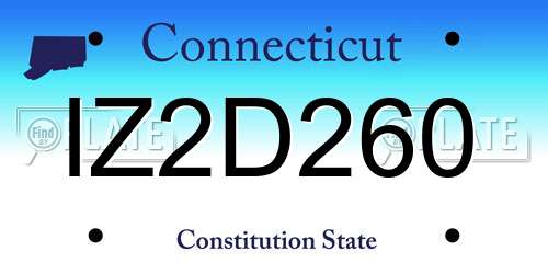 IZ2D260 Connecticut License Plate