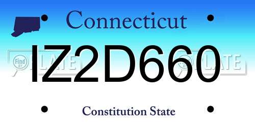 IZ2D660 Connecticut License Plate