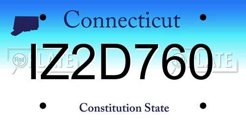 IZ2D760 Connecticut License Plate