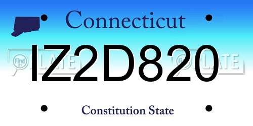 IZ2D820 Connecticut License Plate