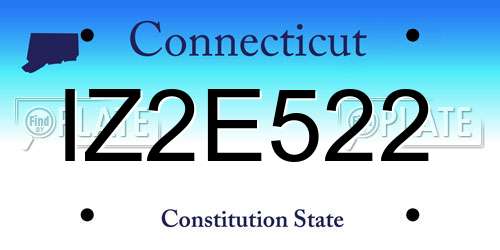 IZ2E522 Connecticut License Plate