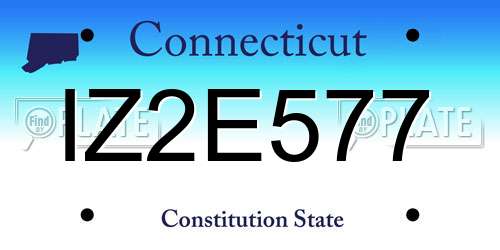 IZ2E577 Connecticut License Plate