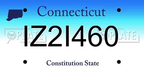 IZ2I460 Connecticut License Plate