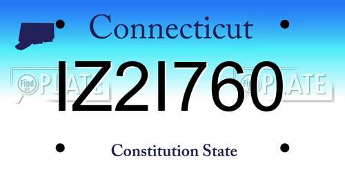 IZ2I760 Connecticut License Plate