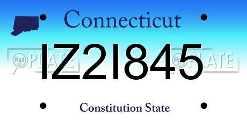 IZ2I845 Connecticut License Plate
