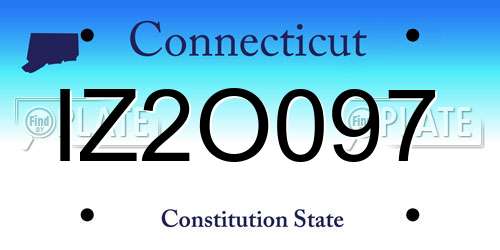 IZ2O097 Connecticut License Plate