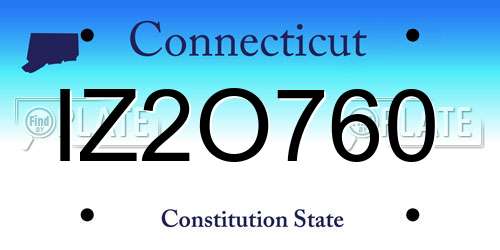 IZ2O760 Connecticut License Plate