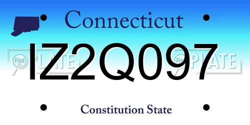 IZ2Q097 Connecticut License Plate