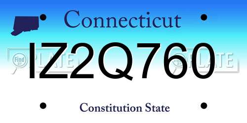 IZ2Q760 Connecticut License Plate
