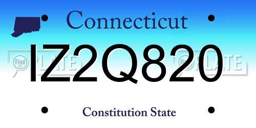 IZ2Q820 Connecticut License Plate