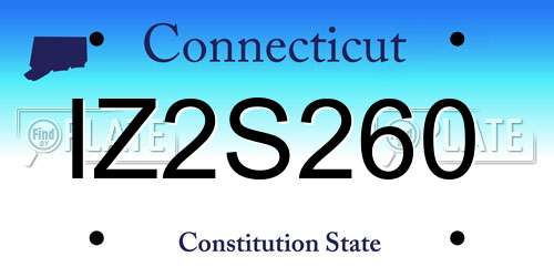 IZ2S260 Connecticut License Plate
