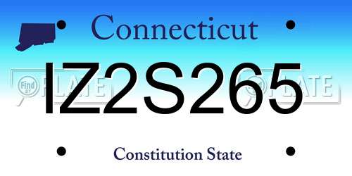 IZ2S265 Connecticut License Plate