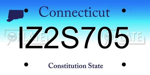 IZ2S705 Connecticut License Plate