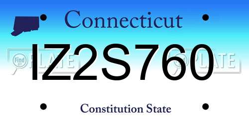 IZ2S760 Connecticut License Plate