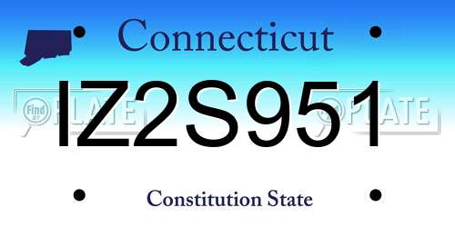 IZ2S951 Connecticut License Plate