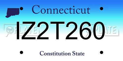 IZ2T260 Connecticut License Plate