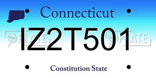 IZ2T501 Connecticut License Plate