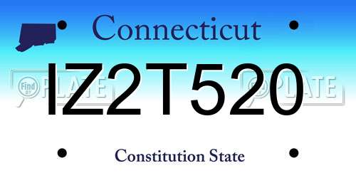 IZ2T520 Connecticut License Plate