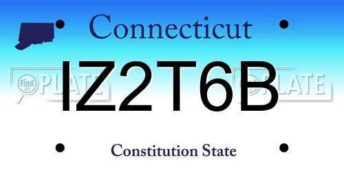 IZ2T6B Connecticut License Plate