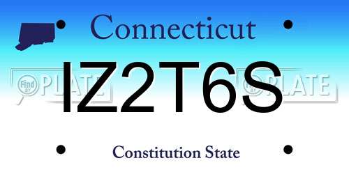 IZ2T6S Connecticut License Plate