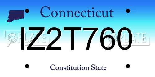 IZ2T760 Connecticut License Plate