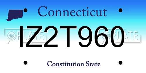 IZ2T960 Connecticut License Plate