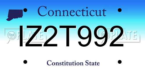 IZ2T992 Connecticut License Plate
