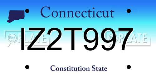 IZ2T997 Connecticut License Plate