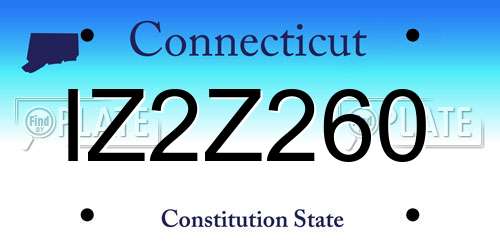 IZ2Z260 Connecticut License Plate