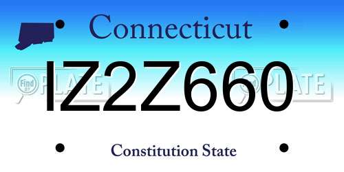 IZ2Z660 Connecticut License Plate