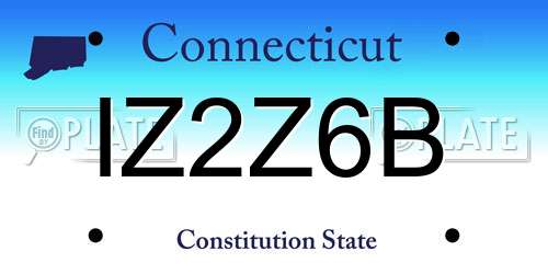 IZ2Z6B Connecticut License Plate