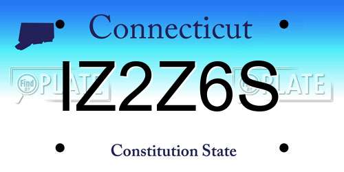 IZ2Z6S Connecticut License Plate