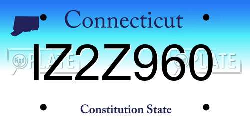 IZ2Z960 Connecticut License Plate